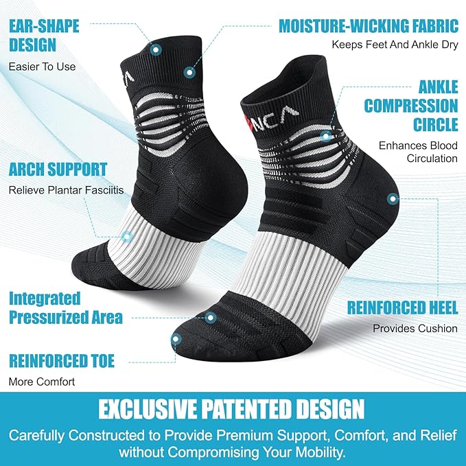 NEENCA Medical Compression Socks for Women & Men Circulation, Ankle Compression Stockings for Pain Relief, Plantar Fasciitis, Swelling, Neuropathy, Runner, Nurses, Travel, Pregnancy, Flying,20-30 mmHg