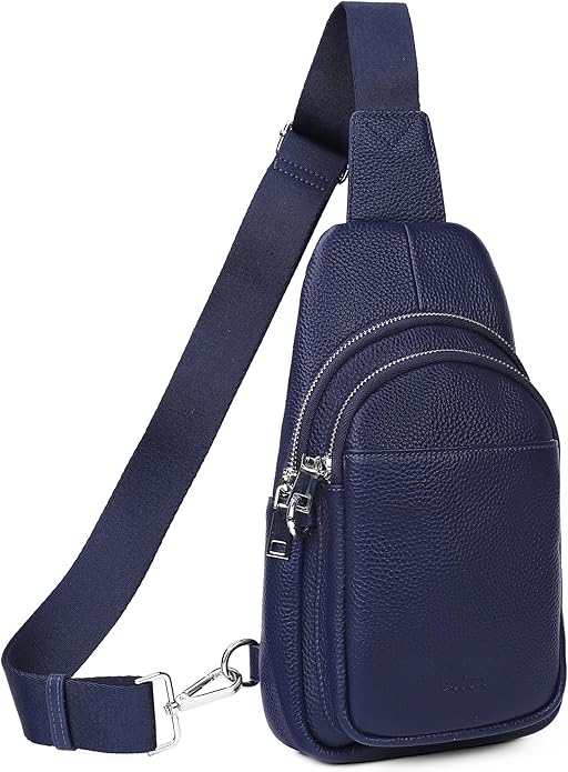 befen Genuine Leather Small Sling Bag for Women Anti-Theft Crossbody Chest Bags Fanny Packs for Travel with RFID Card Slots