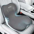 Coverado Car Seat Cushion and Lumbar Support Pillow One Piece, Memory Foam Ergonomic Back Support Driving Seat Cushion for Back Pain, Non-Slip Washable Cushion for Car, Driver, Office