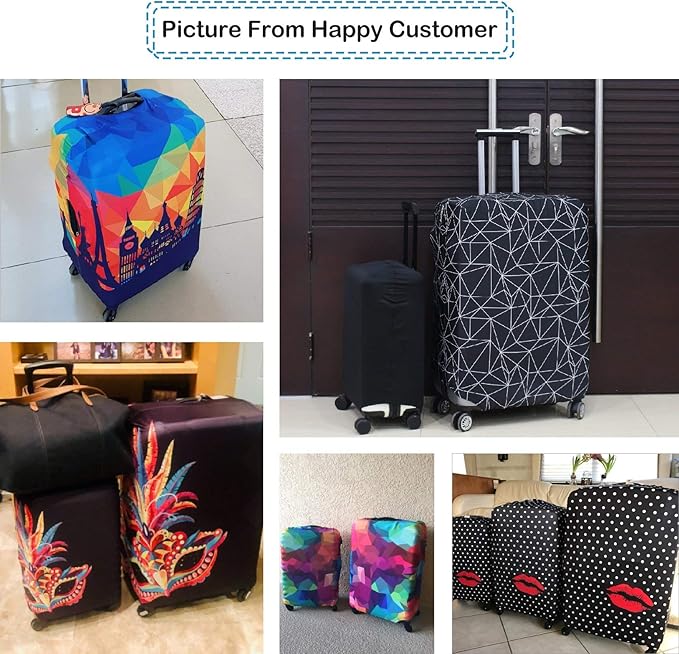 Explore Land Travel Luggage Cover Suitcase Protector Fits 23-26 Inch Case (Modern City, M)