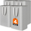 Lifewit 4 Pack Laundry Hamper Large Collapsible Laundry Baskets, Freestanding Waterproof Clothes Hamper with Easy Carry Handles in Laundry Room Bedroom Bathroom College Dorm for Adults, Black, 4 x 80L