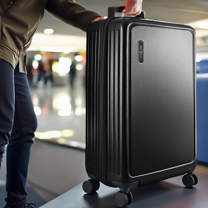 Luggage Sets 2 Piece, 24 Inch Suitcase and 28 Inch Luggage with Spinner Wheels, Durable Hard Shell Suitcase Set, Expandable Travel Suitcases with Wheels, Black