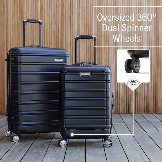 Samsonite Omni 2 International Carry-On Luggage with 360° Spinner Wheels - Scratch Resistant Hardshell - TSA, Airline-Approved - Expandable Polycarbonate Shell for Lightweight Travel - Rose Gold