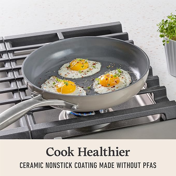 Calphalon® Premier Ceramic Nonstick 5-Piece Cookware Set, Mushroom Grey