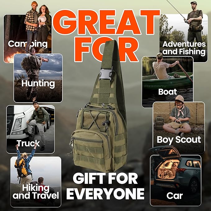 Emergency Survival Kit with First Aid Gears and Supplies - EDC Go Bugout Bag - Get Home Backpack for Camping Outdoor - Tactical Military Molle Pouch Grade - Gift for Man Woman