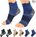 Plantar Fasciitis Sock (6 Pairs) for Men and Women, Compression Foot Sleeves with Arch and Ankle Support (Black, Nude, Navy, X-Large)