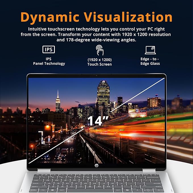 HP OmniBook 5 Flip 2-in-1 14" 2K Touchscreen Laptop, Intel 7 150U, 16GB LPDDR5, 672GB Storage(512GB SSD+160GB Docking Station Set), Backlit Keyboard, 5MP IR Camera, Wi-Fi 6E, Windows 11 Pro, Silver