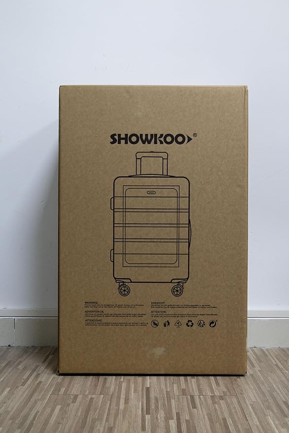 SHOWKOO Luggage Sets Expandable PC+ABS Durable Suitcase Double Wheels TSA Lock 3pcs, Champagne