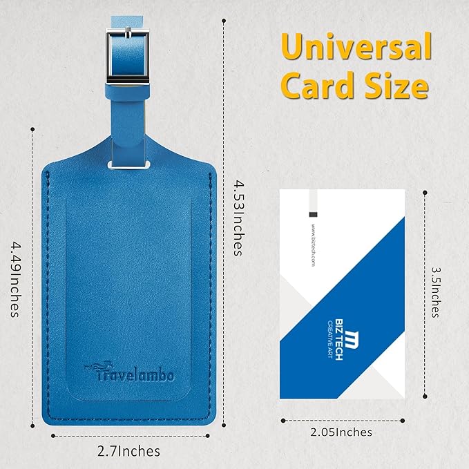 8 Pack Leather Luggage Travel Bag Tags by Travelambo