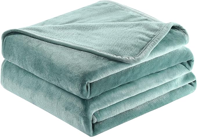 Surii Home Luxury Microfiber Flannel Blanket, Super Soft, Warm, Cozy, Fluffy, and Breathable, Perfect Throws for Bed, Couch, Sofa, for All Season Use. 350GSM Twin Size 60x80 Inches(Turquoise Blue)