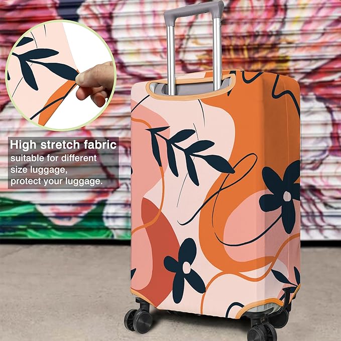 Travel Luggage Cover Suitcase Protector Fits 18-32 Inch Wheel Covers PatternedTravel Related Items Flower Luggage Protector Elastic L