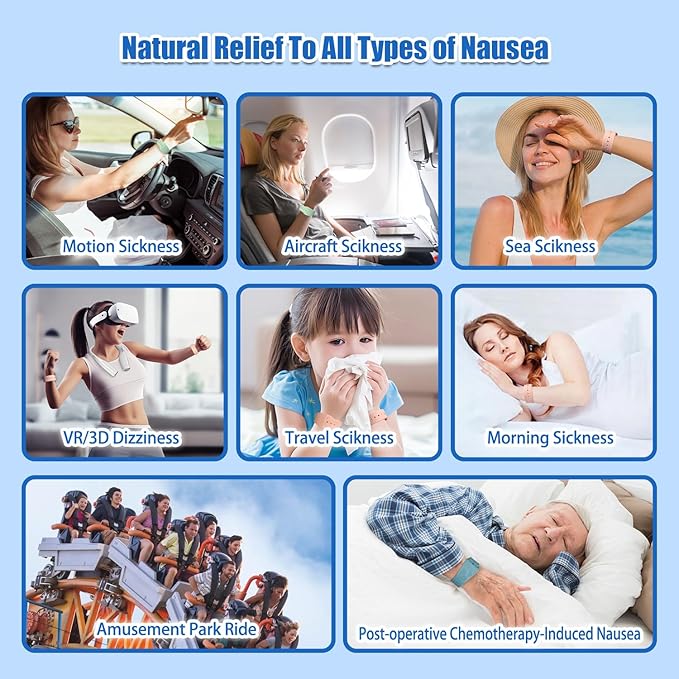 Motion Sickness Bracelets Sea Sickness Wristbands for Motion Sickness / Morning Sickness /Pregnancy Nausea Anti Nausea Wristband Acupressure Nausea Bands Motion Sickness Bands（3Pairs-Black+Bule+Pink）