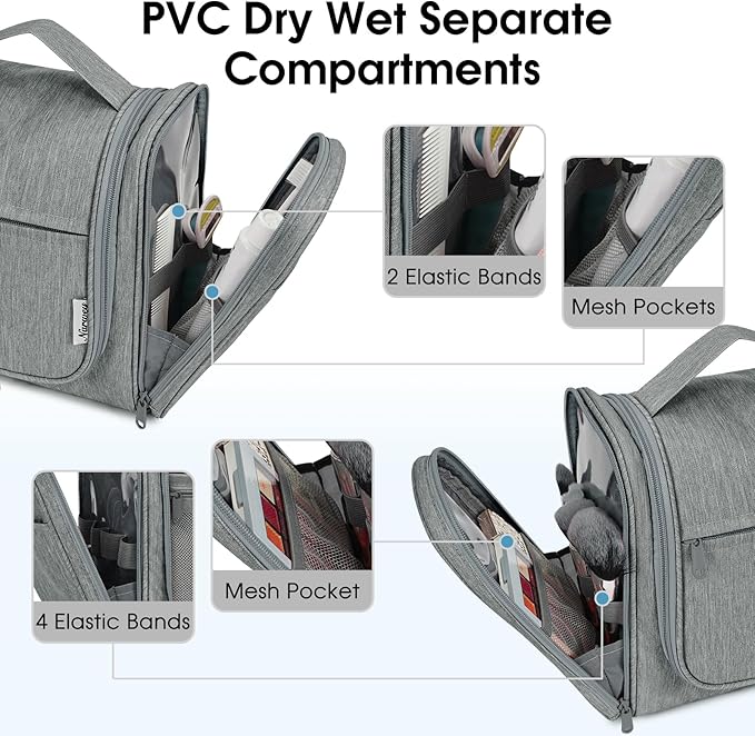 Narwey Hanging Toiletry Bag for Women Travel Makeup Bag Organizer Toiletries Bag for Cosmetics Essentials Accessories
