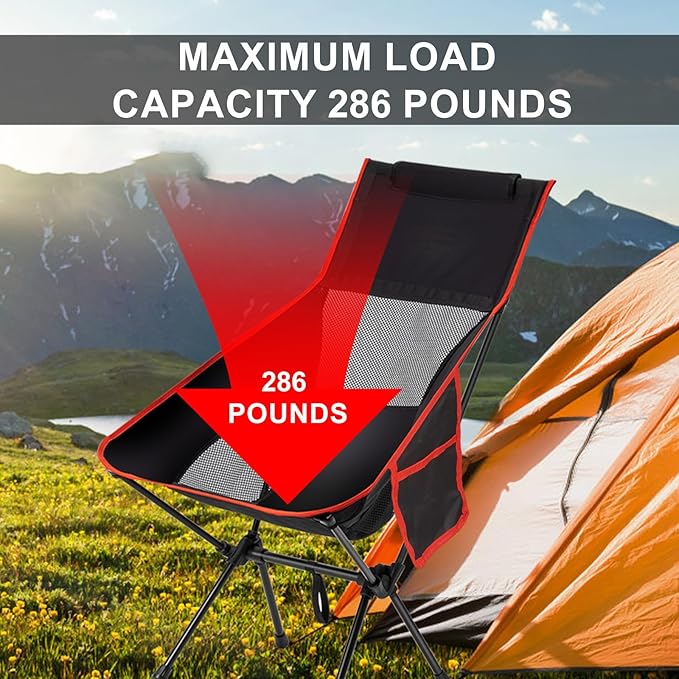 Camping Chairs Portable, Foldable Chair Lightweight, Backpacking Chair for Adults, Folding Chairs for Outside Camp (Large)