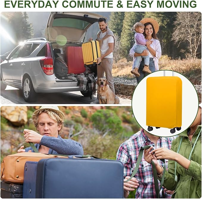 PATIKIL Luggage Cover, Suitcases Covers Elastic Carry on Cover Protector Washable Scratch-Resistant Fits 26-27 Inch Luggage for Travel Business Trips, Yellow