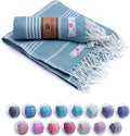 Turkish Beach Towel - 40x71 inch Oversized Sand Resistant Prewashed Turkish Towel - 100% Turkish Cotton Quick Drying, Compact, Lightweight Turkish Towel for Beach, Bath, Pool, Gym, Yoga