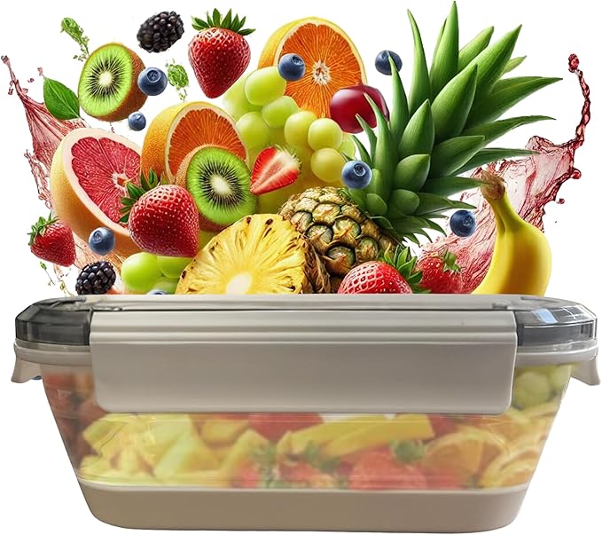 A MILLI Collapsible Lunch Box- Foldable Silicone Food Containers, Tupper ware boxes, Folding, Microwave Safe, Freezer Safe, Dishwasher Safe -Set Of 2