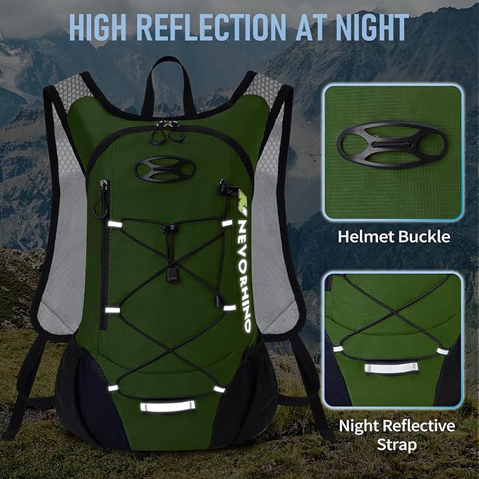 Lightweight Hydration Backpack, Running Backpack with 2L Water Bladder, Hydro Water Daypack for Cycling Hiking Rave for Men Women