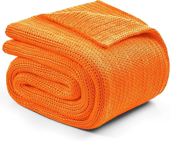 L'AGRATY Knitted Weighted Blanket - 50"x60" 7lbs Cooling Chunky Knit Heavy Blanket for Adults Braided Crochet Throw Thick Cable Yarn Knit Decorative No Beads Evenly Weighted Machine Washable