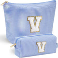 YOOLIFE Personalized Gifts for Women, Initial Make Up Bag Cosmetic Bag Makeup Pouch Cute Makeup Bag Gift for Wife Girlfriend Sister Gifts Bride Wedding Gifts for Women Her Best Friend Birthday Gifts W