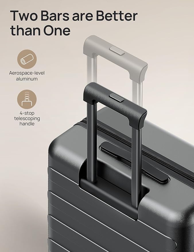 Carry on Luggage 22 X 14 X 9 Airline Approved, 20 Inch Luggage for 3-5 Days Travel, Double Spinner Wheels, 100% Hardshell PC, TSA Lock (00-Black (Expandable), Carry-On 20-Inch)