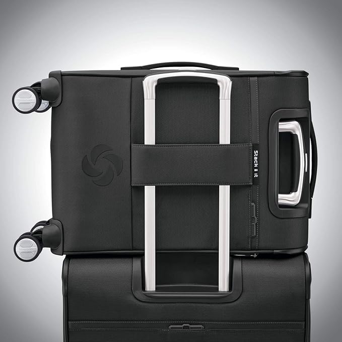 Samsonite Solyte DLX Softside Expandable Luggage with Spinner Wheels, Midnight Black, Carry-On 20-Inch