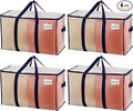 VENO 4 Pack Moving Bags, Heavy Duty, Moving Boxes Alternative, Packing Storage Supplies for Dorm Room Essentials with Zipper for Clothes, Extra Large Totes for Packaging (Clear, 4 Pack)