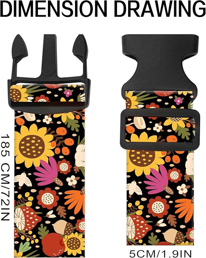 Luggage Straps for Suitcases, Adjustable Travel Belt, Durable Wide Luggage Strap, Cute Suitcase Strap Identifiers with Buckle, Bag Straps for Luggage, Luxury Brown Plaid