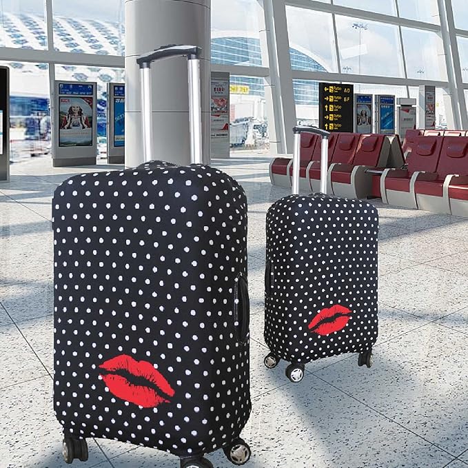 Explore Land Travel Luggage Cover Suitcase Protector Fits 31-32 Inch Case (Polkadot, XL)