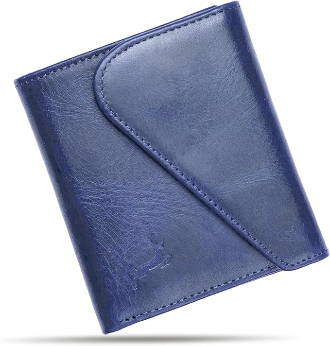 Leather RFID Wallet for Men, Slim Leather Mens Wallet, Handcraft Men's Wallets, Card Cases & Money Organizers, Magnetic Closure Sleek RFID Blocking Thin Mens Wallets with 9-12 Card Slots & Gift Box