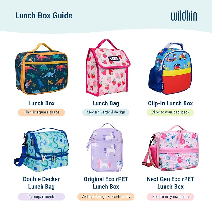 Wildkin Kids Insulated Lunch Box – Durable and Reusable for School & Travel - Mermaid Scales
