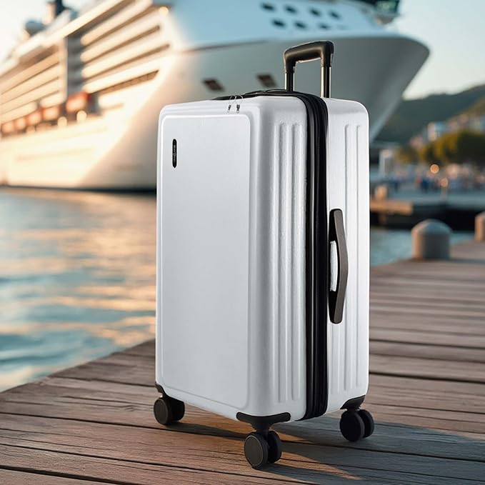 Luggage Sets 2 Piece, 24 Inch Suitcase and 28 Inch Luggage with Spinner Wheels, Durable Hard Shell Suitcase Set, Expandable Travel Suitcases with Wheels, White
