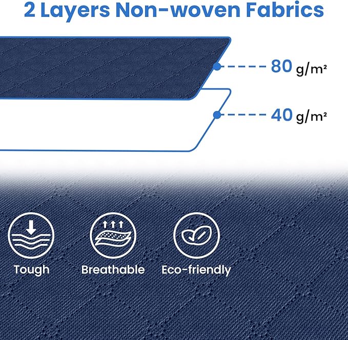 Fab totes 10 Pack Clothes Storage, Foldable Thick Fabric Blanket Storage Bags, Containers for Organizing Bedroom, Closet, Clothing, Comforter,Closet Organization with Handle,Blue