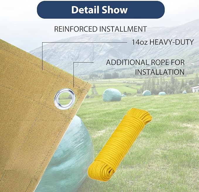 8’x10’ Canvas Tarps Heavy Duty Waterproof Tarpaulins with Aluminum Grommets,UV Resistant, 22Mil Multipurpose Drop Cloth, 14oz Cover Sheet for Outdoor and Indoor Use with Ropes Yellow