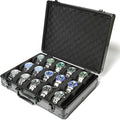 15 slots Watch organizer Case, Aluminum watch storage box, hard watch travel box, padded case for watch display and organization
