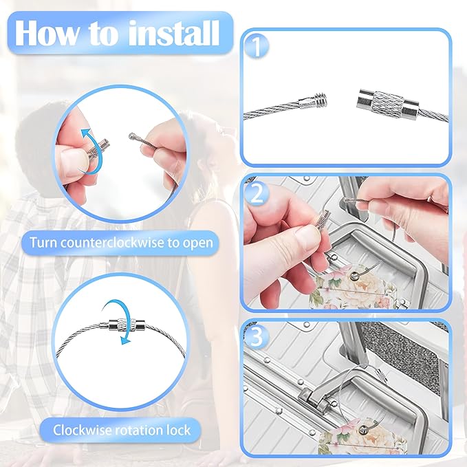 Vintage Beautiful Floral 2 Pack Luggage Tag for Suitcase, Cute Unique Leather Bag Tags Identifiers Privacy Cover ID Label with Durable Steel Loop for Women Men Kids Girls Travel