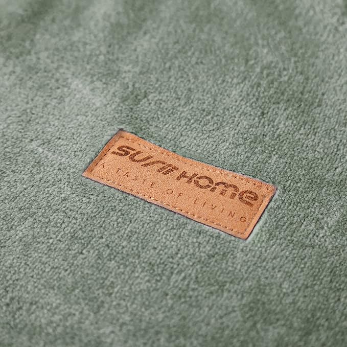 Surii Home Luxury Microfiber Flannel Blanket, Super Soft, Warm, Cozy, Fluffy, and Breathable, Perfect Throws for Bed, Couch, Sofa, for All Season Use. 350GSM Travel Size 50x60 Inches (Oliver Green)