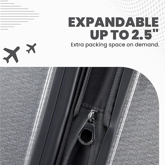 Spyder Traverse 20 Inch Carry On Expandable Hardside Upright Suitcase with 360° Spinner Wheels, TSA Approved Lock, Silver