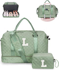 Teacher Gifts, Tween Girls Trendy Stuff-Initial Travel Bag with Shoe Compartment, Kid/Girl Weekender Bag, Monogram Overnight Bag for Women, Letter Travel Bag with Makeup Bag (Letter K)