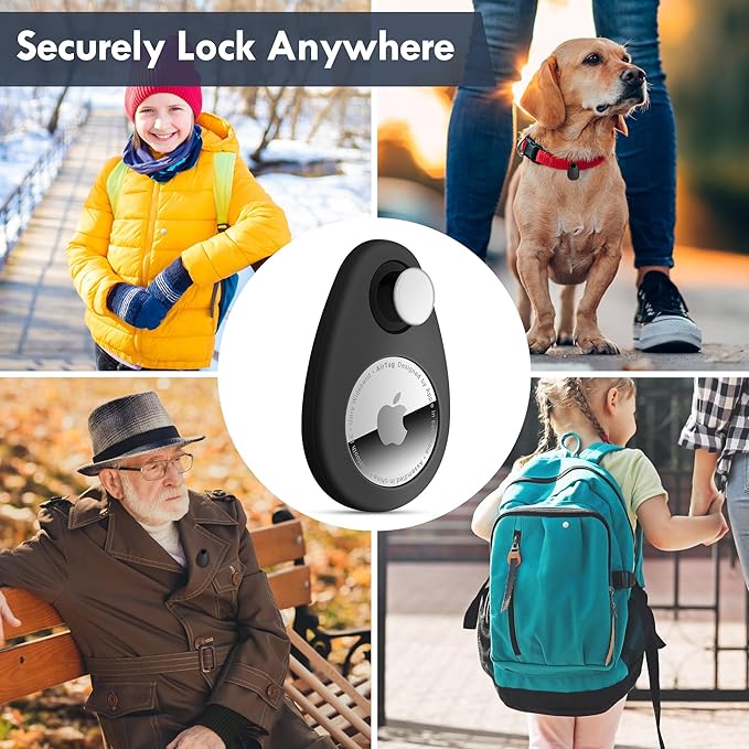 for Airtag Holder for Kids Hidden 2 Pack GPS Tracker Case, Anti-Removal Sercutiry Air Tag Case with Pins, GPS Cover Suitable for Children, Elderly, Pets, Backpack, Luggage (Blue&Black)