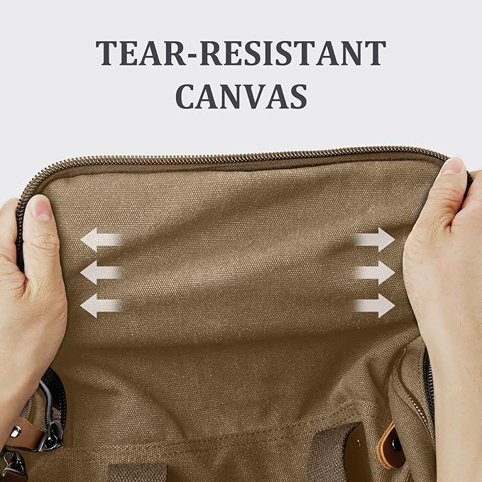 Gonex Canvas Duffle Bag for Travel 60L Duffel Overnight Weekend Bag(Coffee)