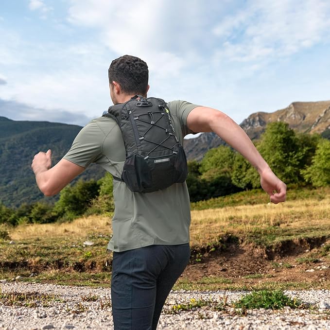 Lightweight Hydration Backpack, Running Backpack with 2L Water Bladder, Hydro Water Daypack for Cycling Hiking Rave for Men Women