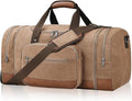 Litvyak Duffle Bag for Travel, Large 60L Canvas Travel Duffel Bags Overnight Weekend Gym Carry On Luggage Bag for Men & Women(Coffee)