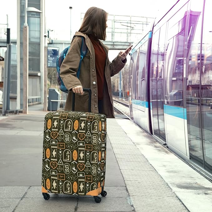 HYPER VENTURE Washable Luggage Cover - Fashion Suitcase Protector Fits 18-22 Inch Luggage (Wilderness Mark, S)