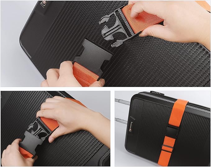 4Pcs Luggage Straps for Suitcase Travel Accessories TSA Approved, 80In Long Belts to Keep Your Suitcase Secure, Adjustable Bag Straps with Quick-Release Buckle for Travel Bag Closure, Red