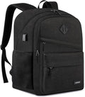 School Backpack for Teens Boys, 15.6 Inch Laptop Backpack with USB Charging Port & Water Resistant Design, College High School Book Bag for Students, Black