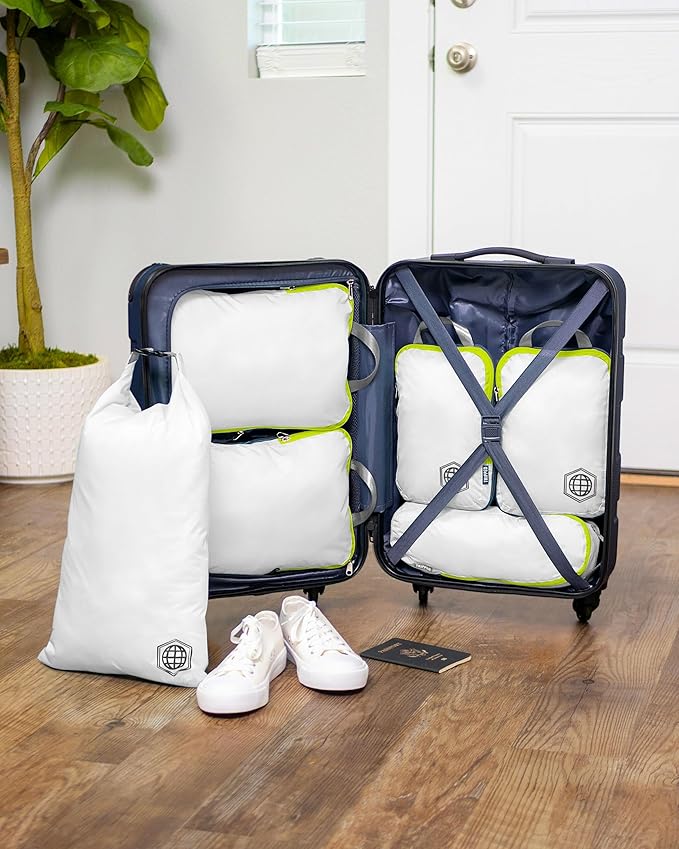 Compression Packing Cubes Set for Travel - Lightweight, Durable Clothes Organizer for Carry-On Luggage and Suitcases by TRIPPED Travel Gear