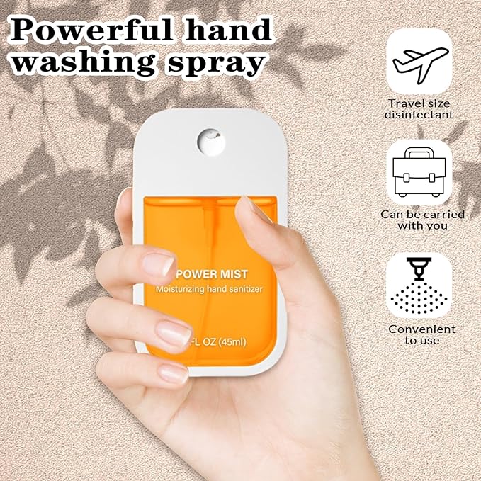 Power Mist Hydrating Hand Sanitizer Spray, Portable Travel-Size Hand Sanitizer Spray, 500-Sprays Each，Suitable for Both Adults and Children (Watermelon)