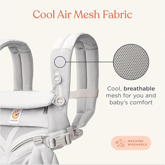 Ergobaby Omni Classic Baby Carrier Newborn to Toddler - Breathable Baby Carriers for Summer - All-Position Carrier with Lumbar Support (7-45 Pounds), Mesh, Charcoal Grey