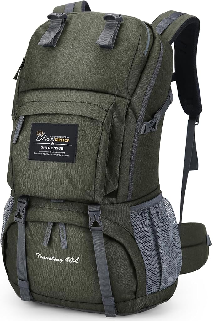 MOUNTAINTOP 40L Hiking Backpack Lightweight Travel Backpack for Men&Women Outdoor Camping Backpacking